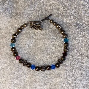 3 for $10 bracelet silver pink and blue